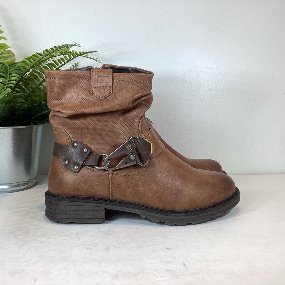EXTREME BY EDDIE MARC BUCKLE SCRUNCH WESTERN SHORT BOOTS NEW SZ 5
